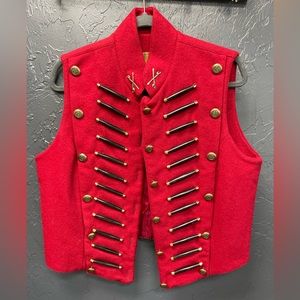 Double D Ranch vintage red wool vest size large